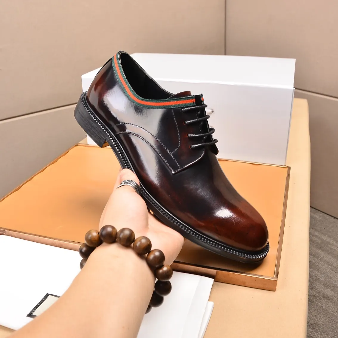 Men's shoes💰540📛📛Original (water-dyed cowhide) Gucci GUCCI official website formal shoes🌀 Italian🇮🇹imported cowhide➕top imported water-dyed cowhide lining💋Finely handmade original bottom, the real thing looks better when photographed in person Standard size 38-44
